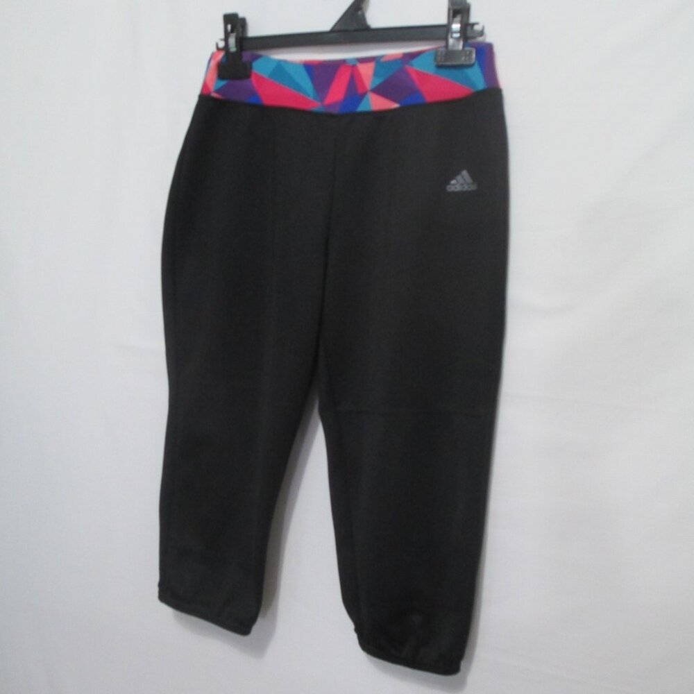 ADIDAS AEROREADY Womens L Black Stretch Pull On Compression Capri